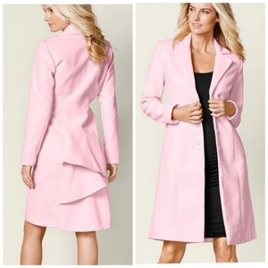 Venus, light pink long ruffle back coat